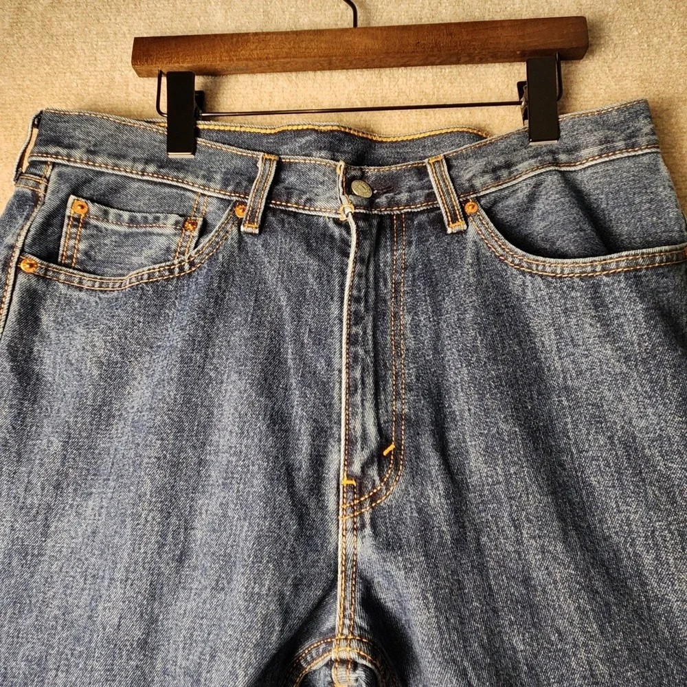 Levi's‎ 505 Regular Fit Jeans Mens 36x30 Blue Excellent Straight Leg Denim